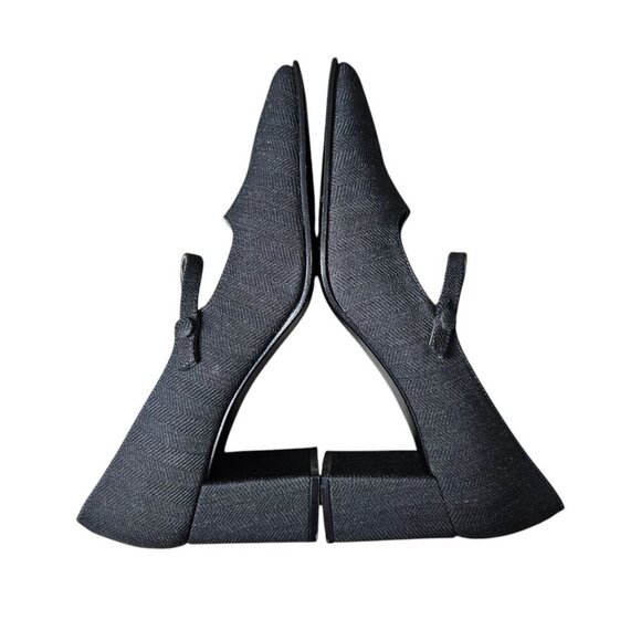 Enzo Angiolini Women's Textured Block Heel Mary Jane Black Pump Dress Shoe - Picture 10 of 14